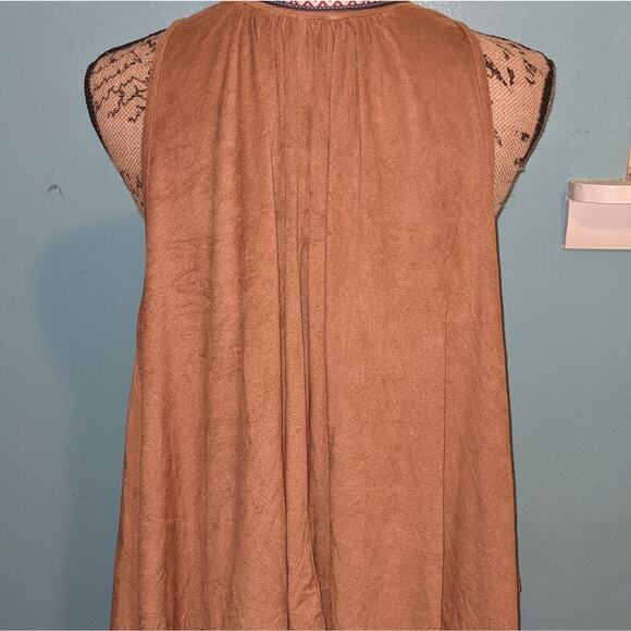 Sleeveless brown ruched top Western boho Bohemian Indian Y2K - Picture 2 of 8